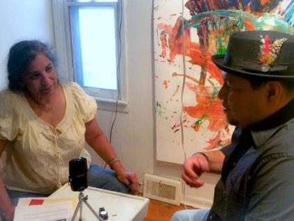 Frank being interviewed for Artspeak Radio